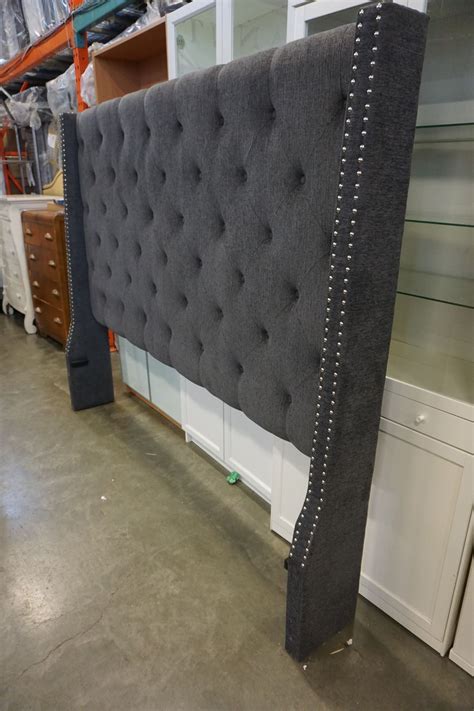 NEW HOME ELEGANCE KING SIZE DARK GREY TUFTED FABRIC STUDDED HEADBOARD, RETAIL $599 - Big Valley ...