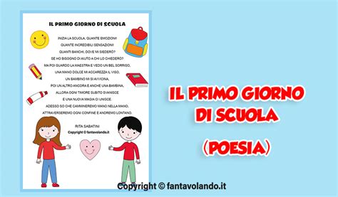 Accoglienza Il Primo Giorno Di Scuola Poesia Fantavolando