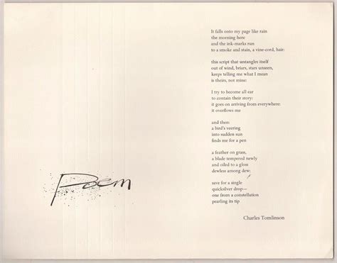 Poem Charles Tomlinson