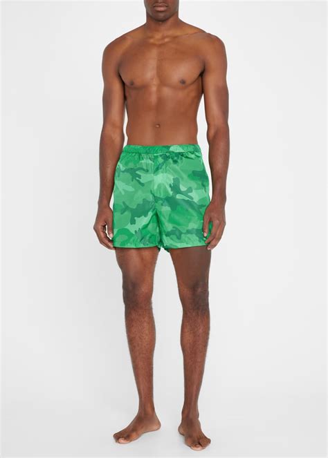 Valentino Garavani Mens Camo Nylon Swim Shorts Bergdorf Goodman