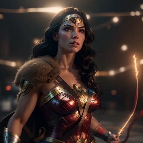 Wonder Woman With Her Glowing Lasso Of Truth Photo Realistic Octane