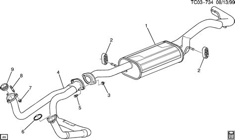 Cadillac ESCALADE 2WD CK1 06 EXHAUST SYSTEM V8 LM7 5 3T LEADED