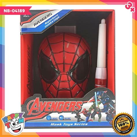 Spiderman Mask And Lightsaber Mainan Topeng And Pedang Nb 04189 Happy