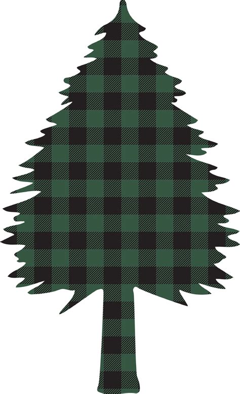 Buffalo Plaid Christmas Tree Ornaments Clipart Png