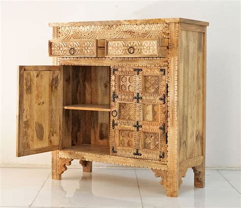 Buy Genos Mango Wood Cabinets And Sideboard Natural Finish At 25 Off Online Wooden Street