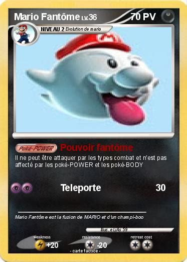 Pokémon Mario Fantome 15 15 Pouvoir fantôme Ma carte Pokémon