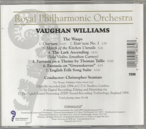 Vaughan Williams The Wasps Christopher Seaman Royal Philharmonic