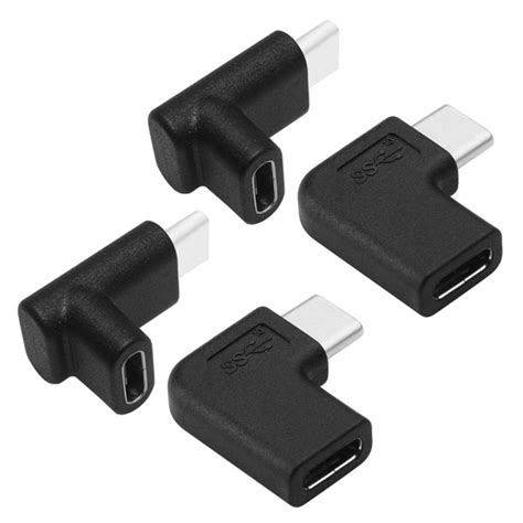 2X 90-градусный правый и левый вверх-вниз угловой USB-C USB 3.1 Type-C ...