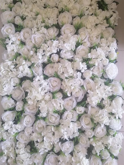 White Fake Flower Wall for Out Wedding Photography Backdrop | Etsy