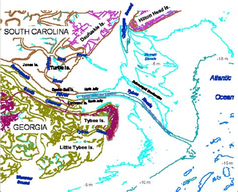 Location map of the Savannah River entrance. | Download Scientific Diagram