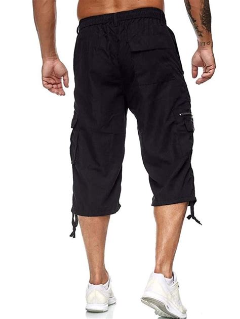 Manfinity EMRG Hombres Pantalones Cargo Con Bolsillo Con Solapa Capri