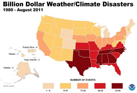 States Ranked by Number of Natural Disasters