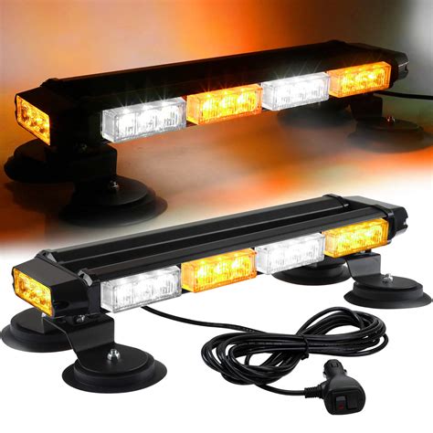 Nilight Amber White Cob Led Strobe Rooftop Flashing Light Bar High