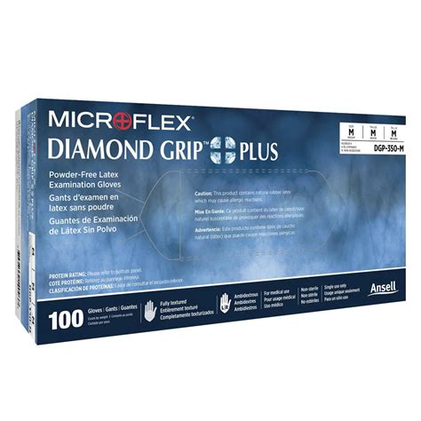 Microflex® Diamond Grip Plus® Dgp 350 Powder Free Latex Exam Gloves