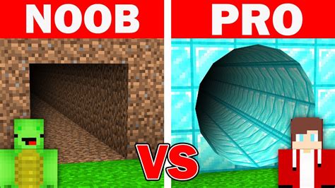 Mikey And Jj Noob Vs Pro Safest Security Tunnel Build Challenge In