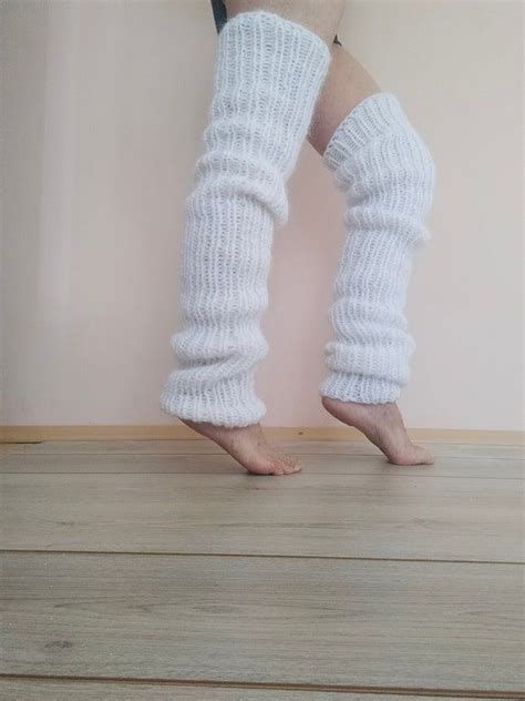 Long Mohair Leg Warmers Huge Leg Warmers White Chunky Long Etsy Leg