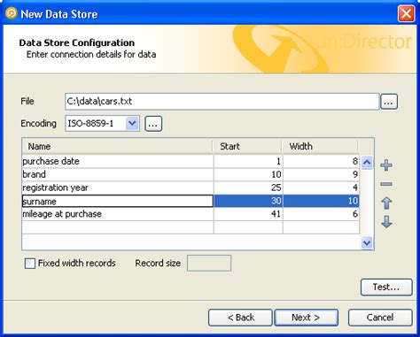 Configuring Fixed Width Text File Formats