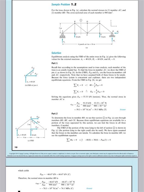 Solved For The Truss Shown In Fig A Calculate The Nor Chegg