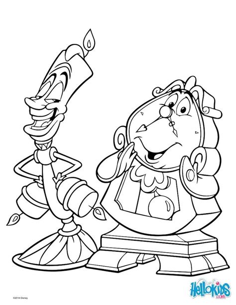 Chip Beauty And The Beast Coloring Pages Coloring Pages