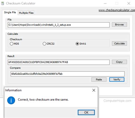 How To Verify The Checksum Of An Installer File