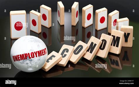 Japan And Unemployment Economy And Domino Effect Chain Reaction In