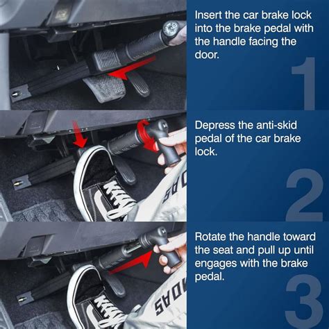 Opsoopi Brake Pedal Lock Anti Theft Car Device Brake Clutch Lock