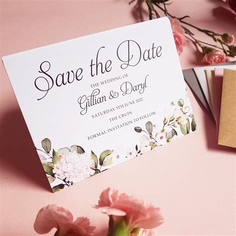 Blush Floral Save The Date Cards Sienna Mai