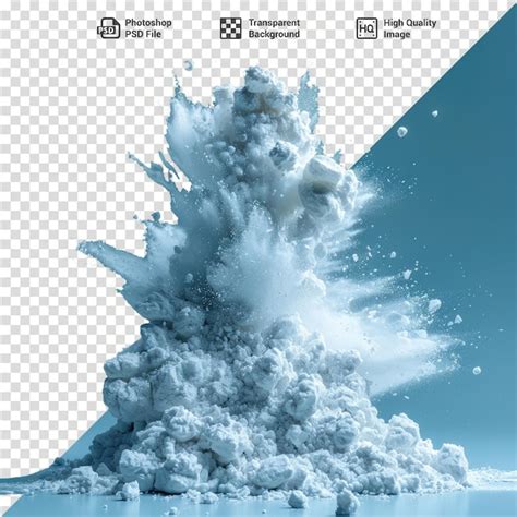 premium psd psd white powder thrown  transparent background surface