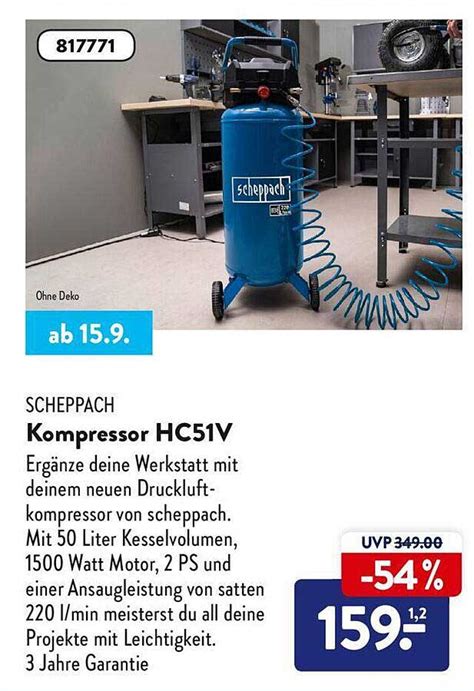 Scheppach Kompressor Hc V Angebot Bei Aldi Nord Prospekte De