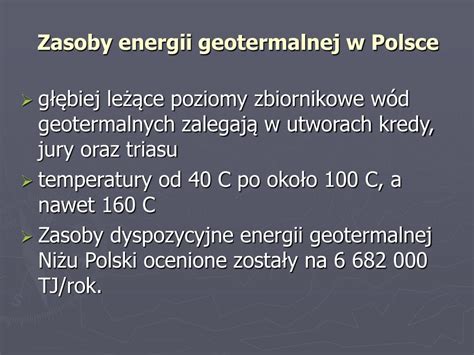 Ppt Wykorzystanie Energii Geotermalnej Na Przyk Adzie Projektu