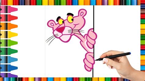 Draw The Pink Panther How To Draw Pink Panther Colouring Youtube