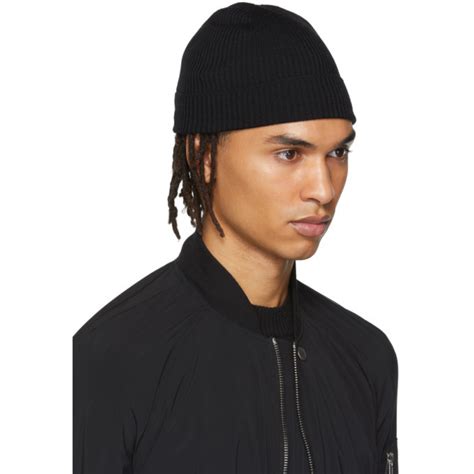 Rick Owens Black Wool Beanie Rick Owens