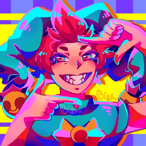 [ TW: EYESTRAIN ] Chester in hyperpop style (by me) : r/Brawlstars