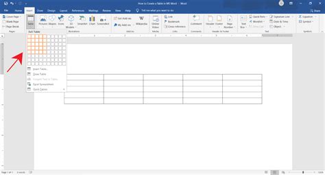 create  table  ms word officebeginner