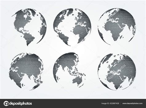 Set World Map Dotted Style Vector Stock Vector By YAY Images 622887428