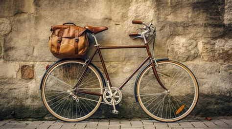 Bicicleta Retro Con Ia Generativa De Pared Marr N Envejecida Foto Premium