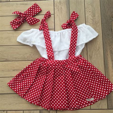 Conjunto Minnie Jardineira Ciganinha No Elo Ful Diminina Sweet