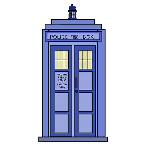 How To Draw The Tardis Really Easy Drawing Tutorial