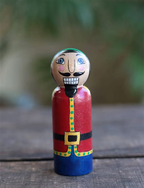 Christmas Peg Doll Nutcracker Peg Doll Hand Painted Etsy In 2022