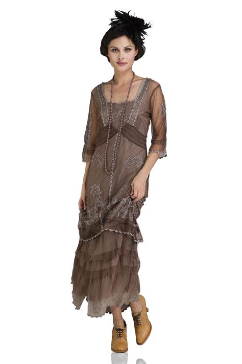 Titanic Tea Party Dress In Ash Chocolate By Nataya Tea Party Dress 1920s Fashion Dresses