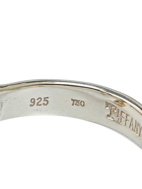 Tiffany Co Pre Owned Anillo 20th Century Sterling Silver And 18K