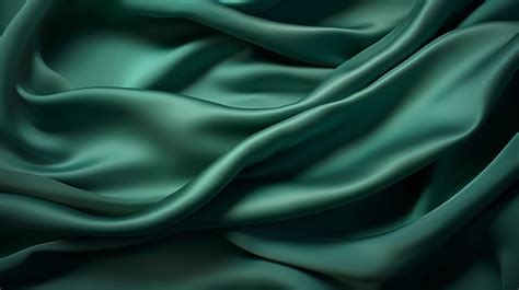 Artistic Texture Dark Green Silk Fabric In A Stunning Layout Satin