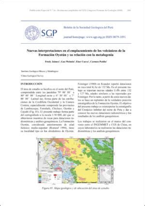 Repositorio Institucional INGEMMET Nuevas Interpretaciones En El