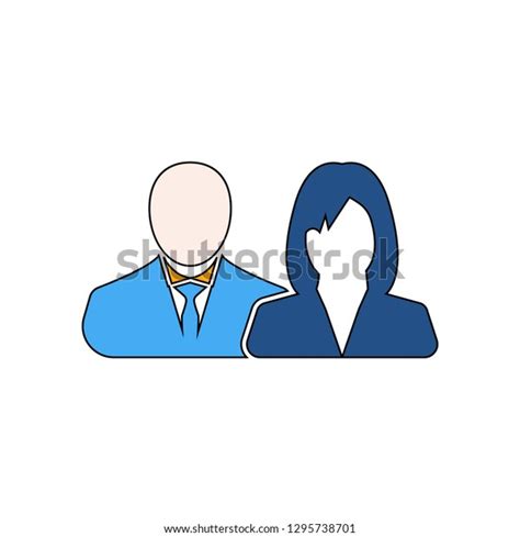 Male Female Business People Icon Linear Stock Vector Royalty Free