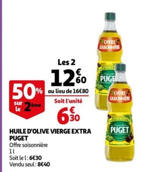 Puget Huile D Olive Vierge Extra 1L Promotie Bij Auchan