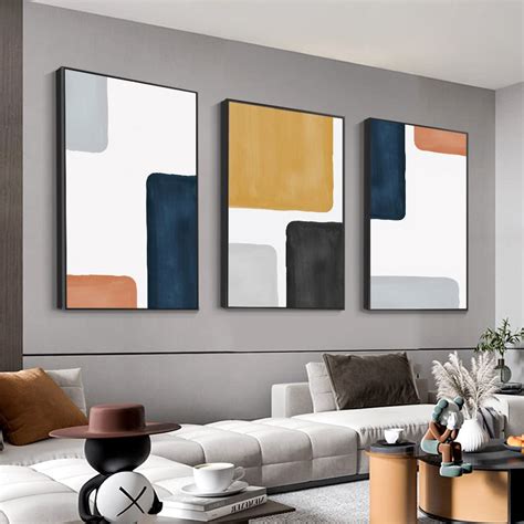 Wall Art Framed Wall Art Modern Abstract Canvas Wall Art 3 Piece Set Of ...