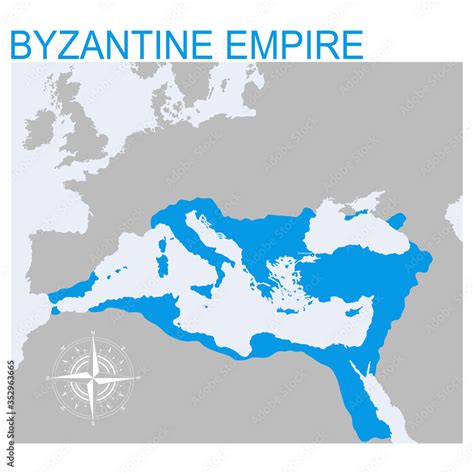 vector map of the Byzantine Empire for your design Stock Vector | Adobe ...