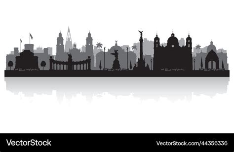 Mexico city skyline silhouette Royalty Free Vector Image