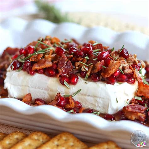 Easy Cream Cheese Dip with Pomegranate and Maple Bacon (6-Ingredient Easy!)