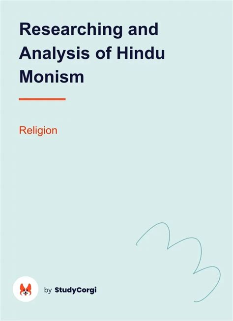 Researching and Analysis of Hindu Monism | Free Essay Example